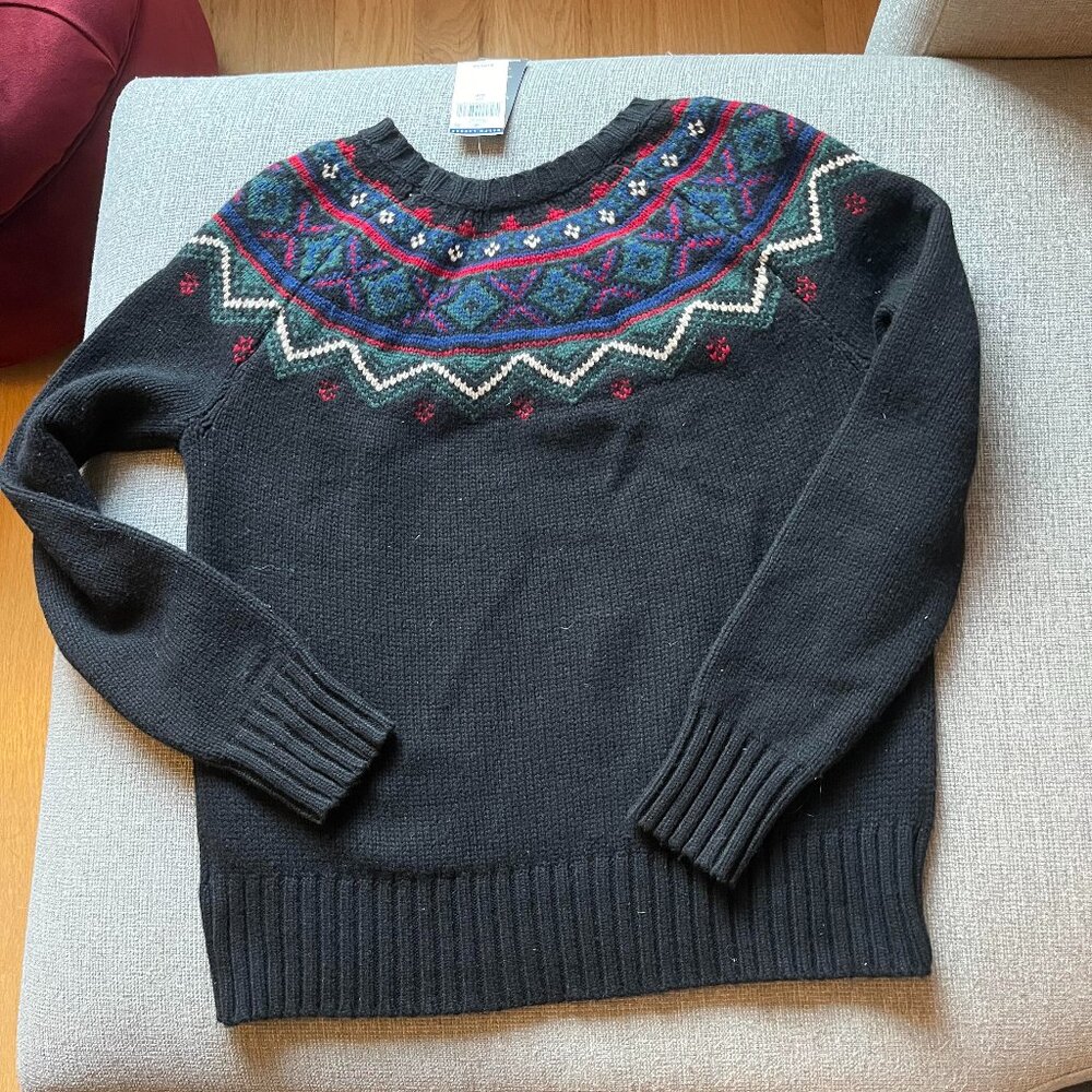 Ralph Lauren Women’s Fair Isle Wool Blend Sweater Black Multi Size S - Picture 4 of 7